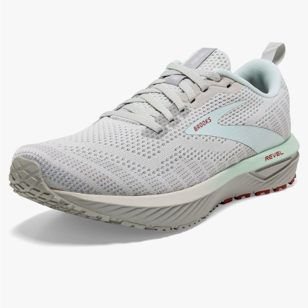 Oyster Mushroom/Alloy/Blue - Brooks Women’s Revel 6 Neutral Running Shoe